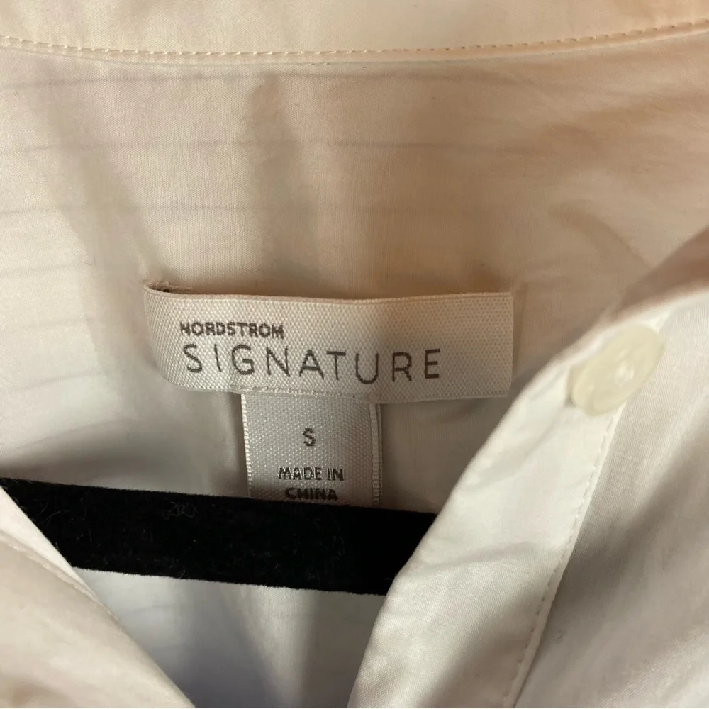 Nordstrom Signature cotton Colorblock button up NWT - Picture 7 of 9